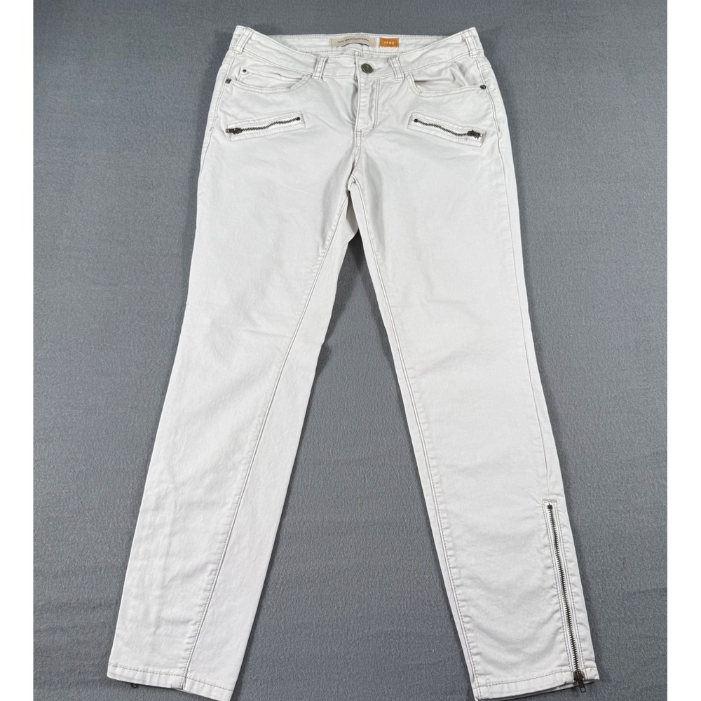Pilcro and‎ the Letterpress White Skinny Jeans Women's 29 Zip Edgy Detail Pants
